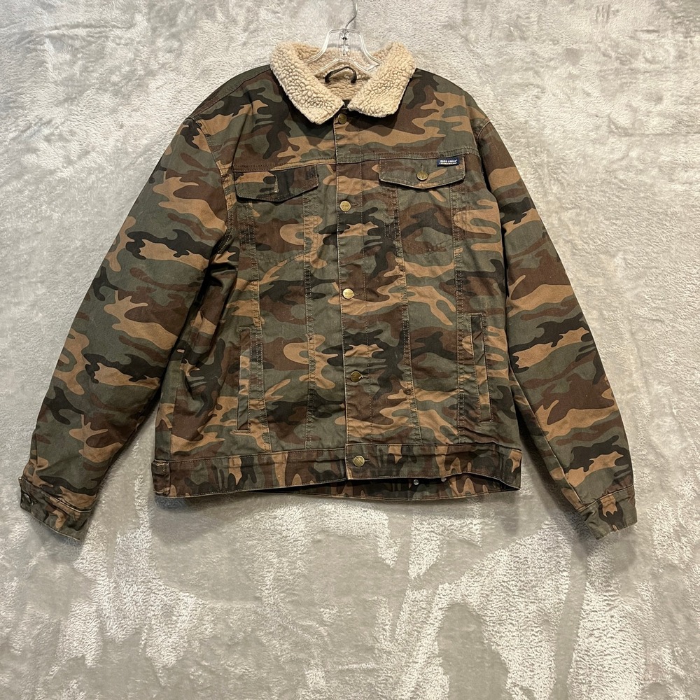 Bass Creek Outfitters Trucker Jacket Mens XL Camo Sherpa Lined Workwear 60473213